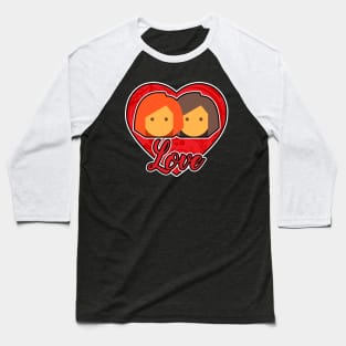 Valentines Day Lesbian Couple Baseball T-Shirt